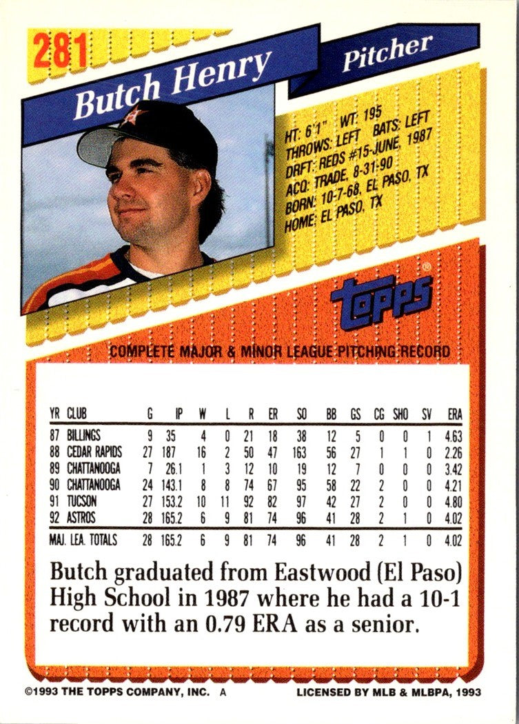 1993 Topps Gold Butch Henry