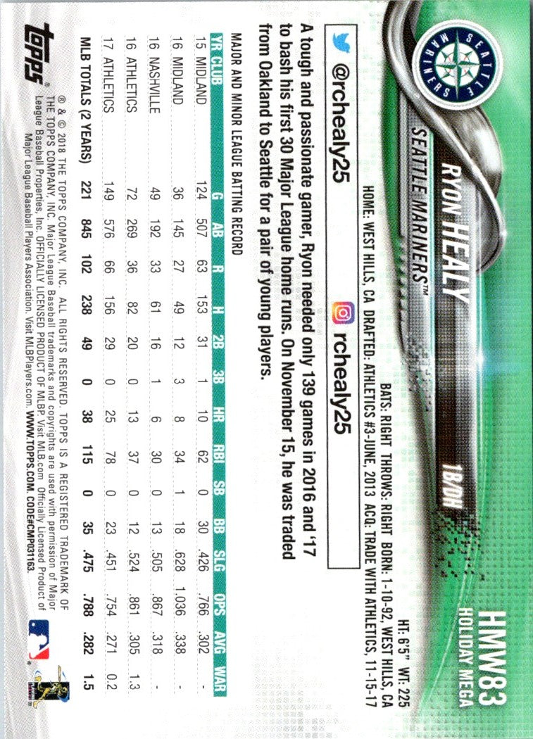 2018 Topps Holiday Ryon Healy