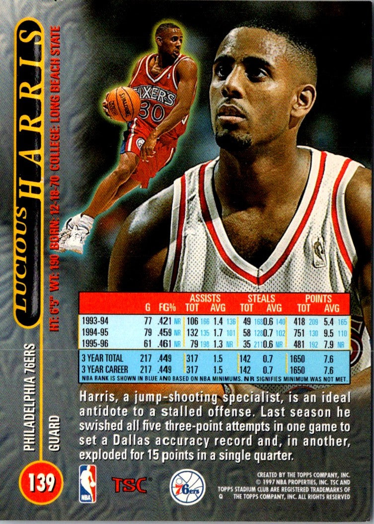 1996 Stadium Club Lucious Harris