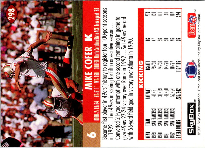 1993 SkyBox Impact Mike Cofer