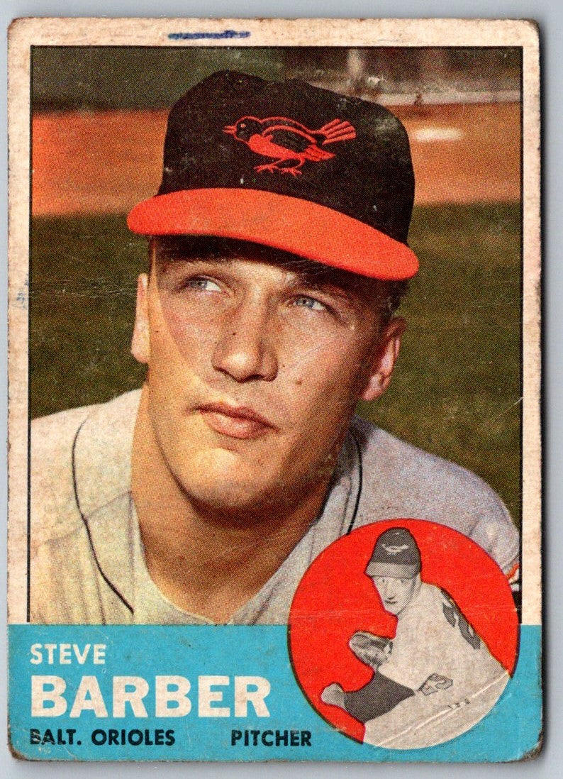 1963 Topps Steve Barber