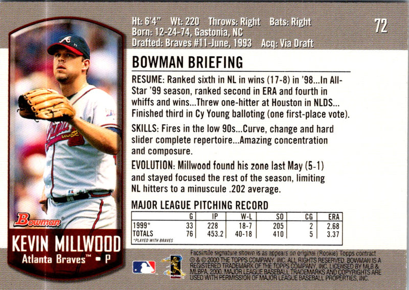 2000 Bowman Kevin Millwood