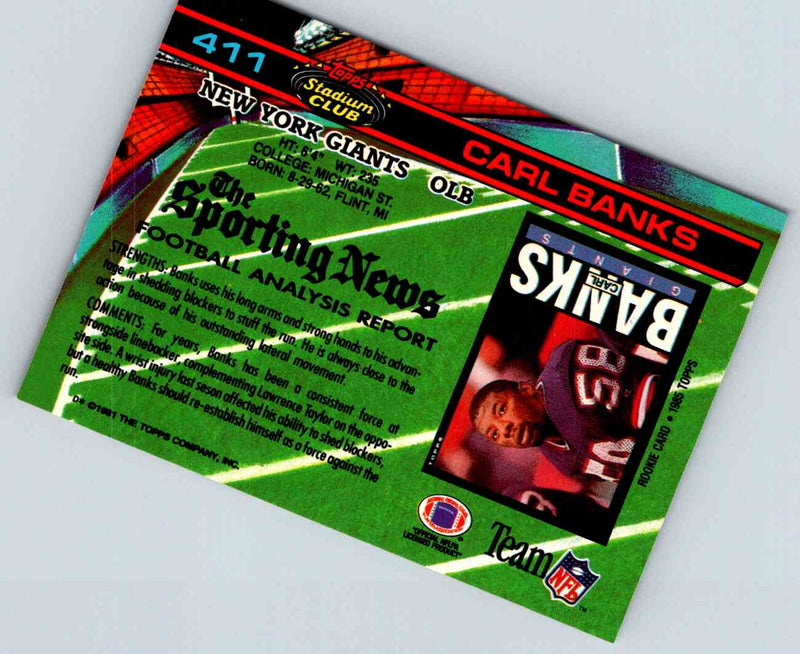 1991 Topps Stadium Club Football Carl Banks