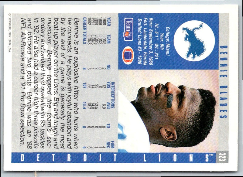 1993 Score Bennie Blades