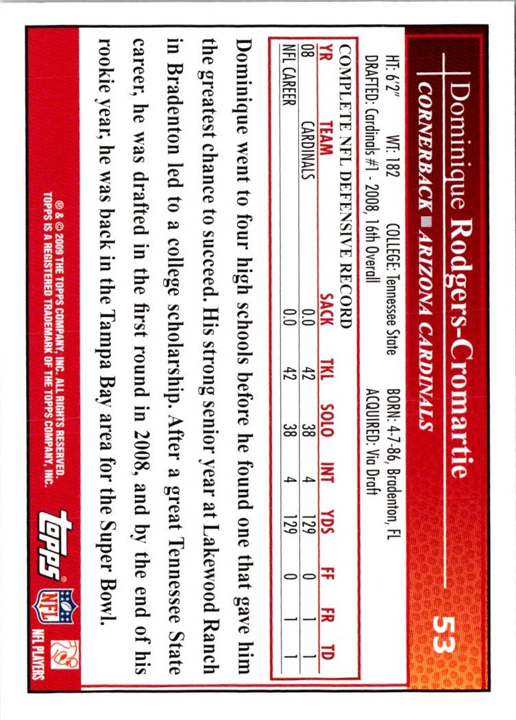 2009 Topps Dominique Rodgers-Cromartie