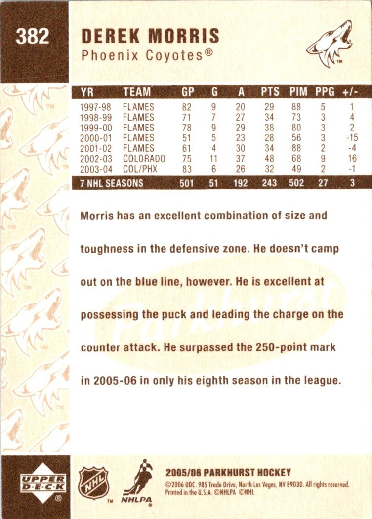 2005 Parkhurst Derek Morris