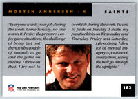 1991 Pro Line Portraits Morten Andersen #182