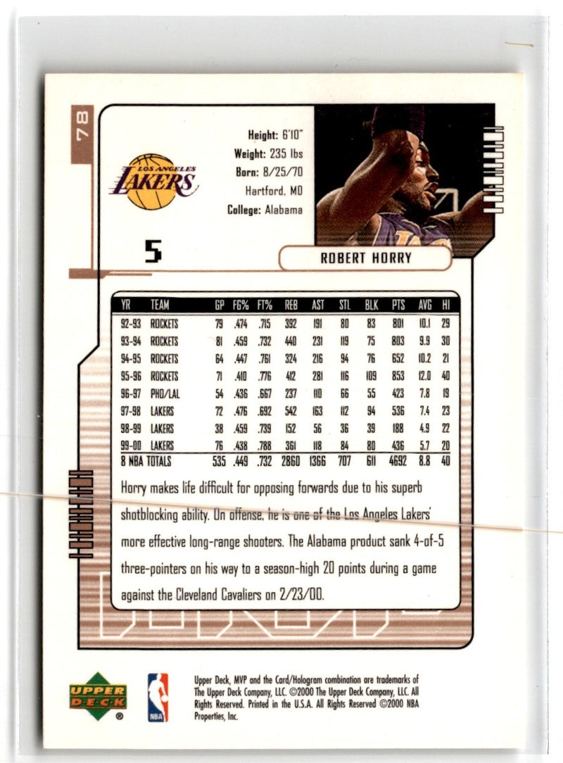 2000 Upper Deck MVP Robert Horry