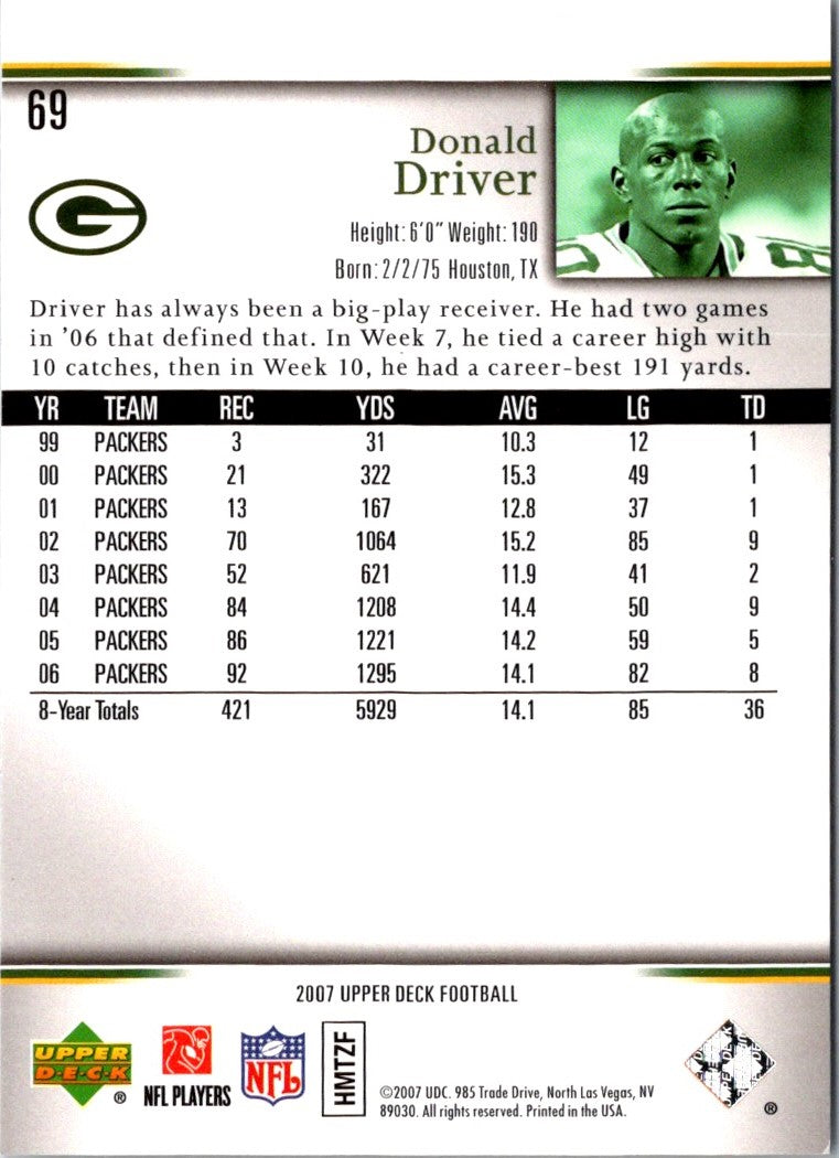 2007 Upper Deck Donald Driver