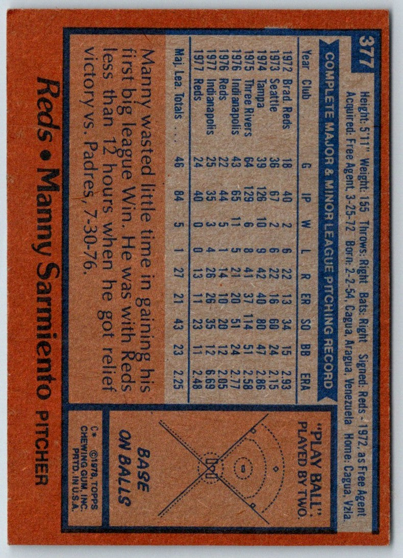 1978 Topps Manny Sarmiento