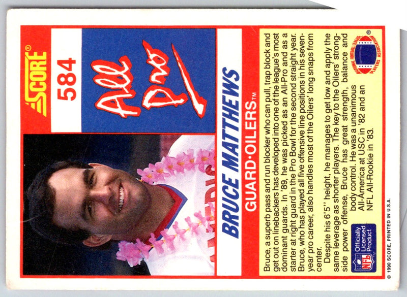 1990 Score Bruce Matthews