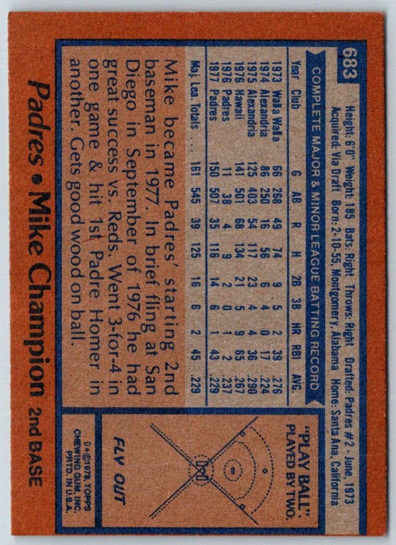 1978 Topps Mike Champion