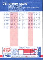 1987 Fleer Update Glossy Storm Davis #U-22