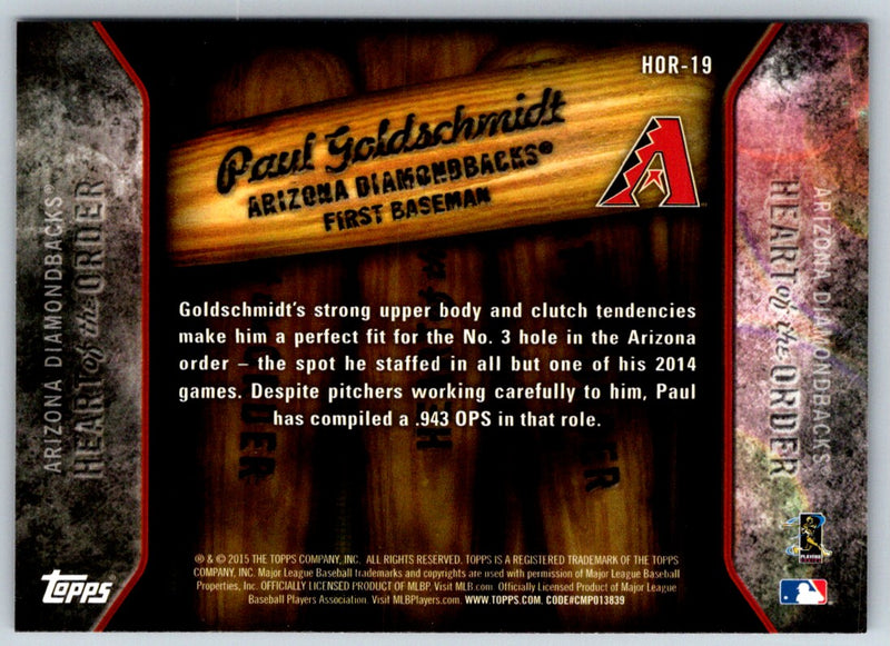 2015 Topps Heart of the Order Paul Goldschmidt