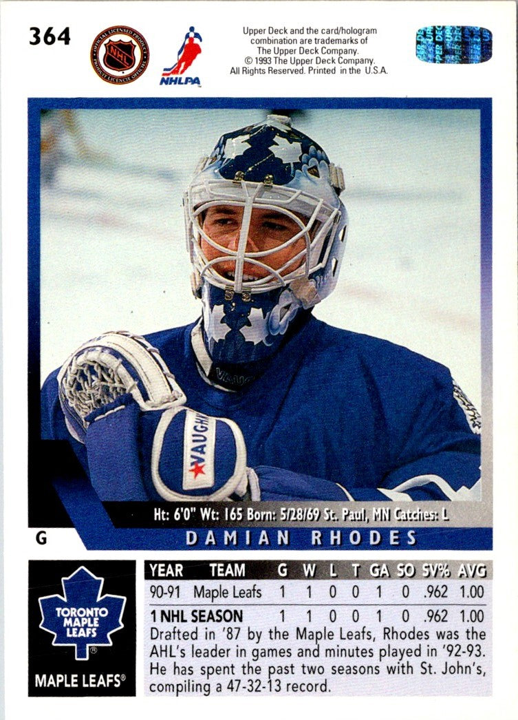 1993 Upper Deck Damian Rhodes