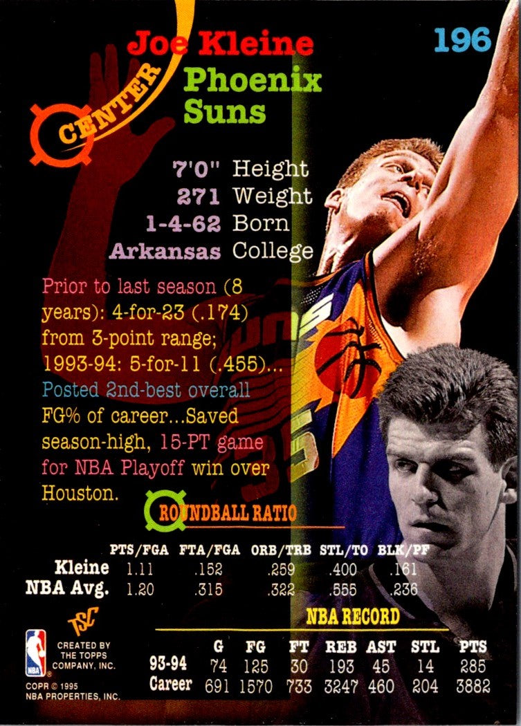 1994 Stadium Club Super Teams NBA Finals Joe Kleine