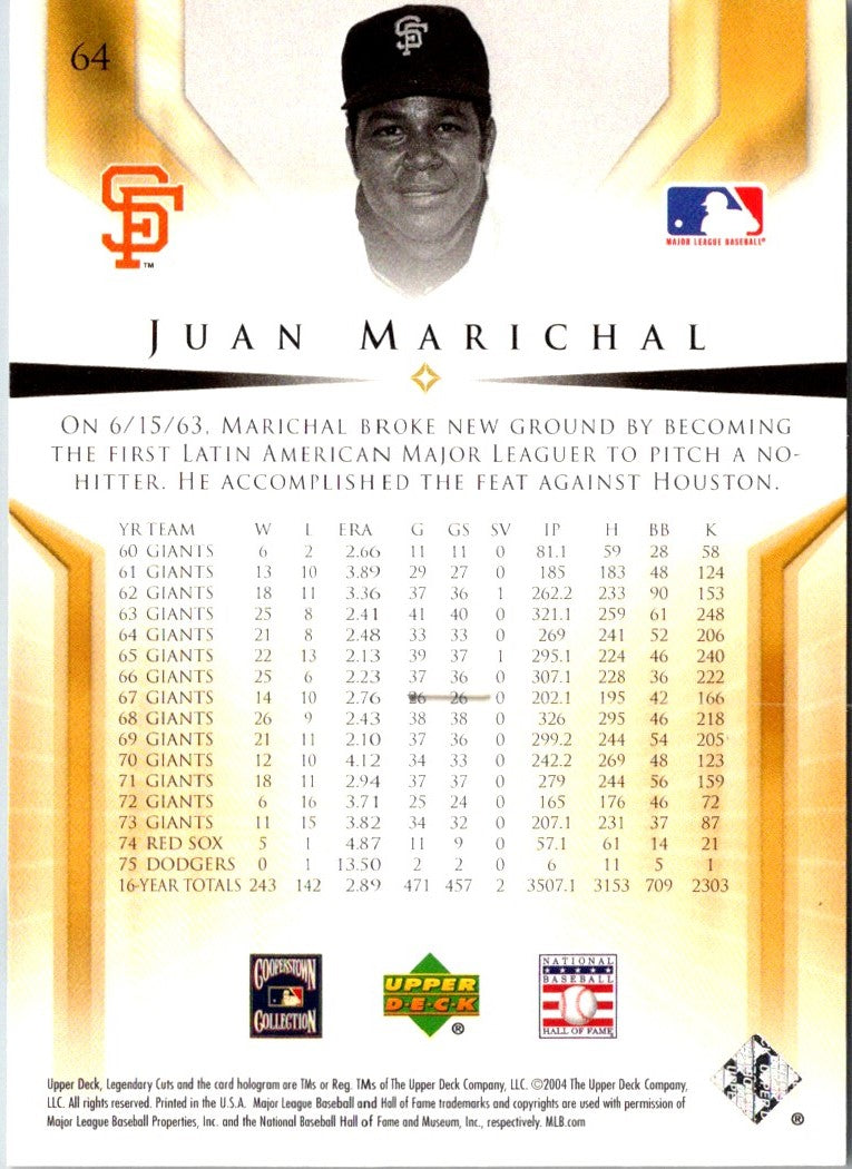 2004 SP Legendary Cuts Juan Marichal