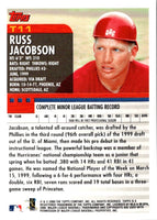 2000 Topps Traded & Rookies Russ Jacobson #T11 Rookie