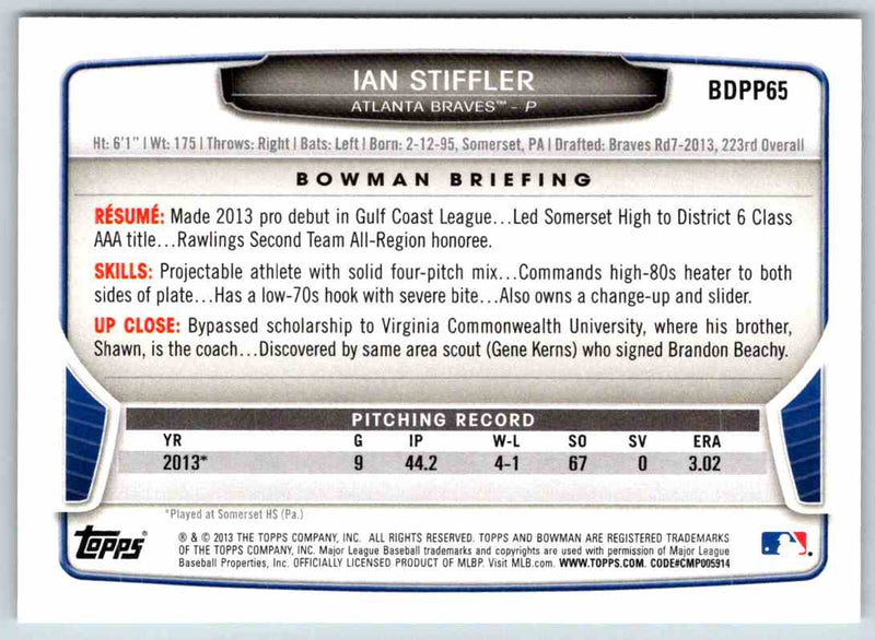 2013 Bowman Ian Stiffler