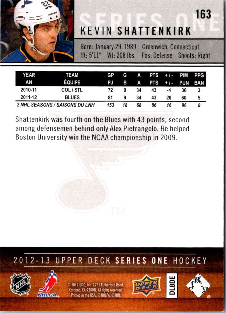 2012 Upper Deck Kevin Shattenkirk