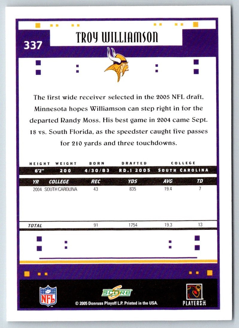 2005 Score Troy Williamson