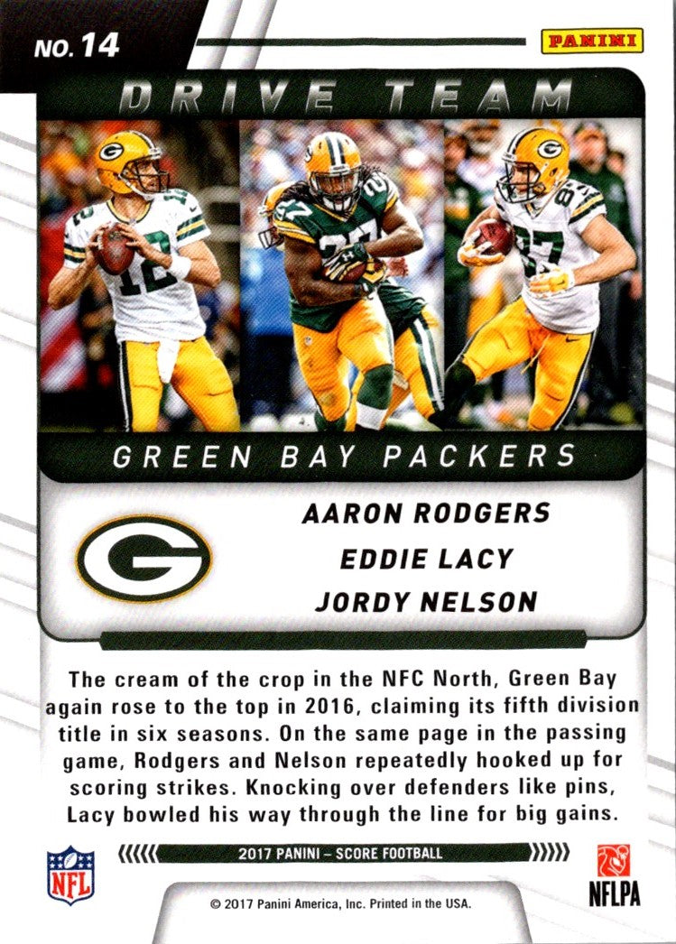 2017 Score Drive Team Jordy Nelson/Aaron Rodgers/Eddie Lacy