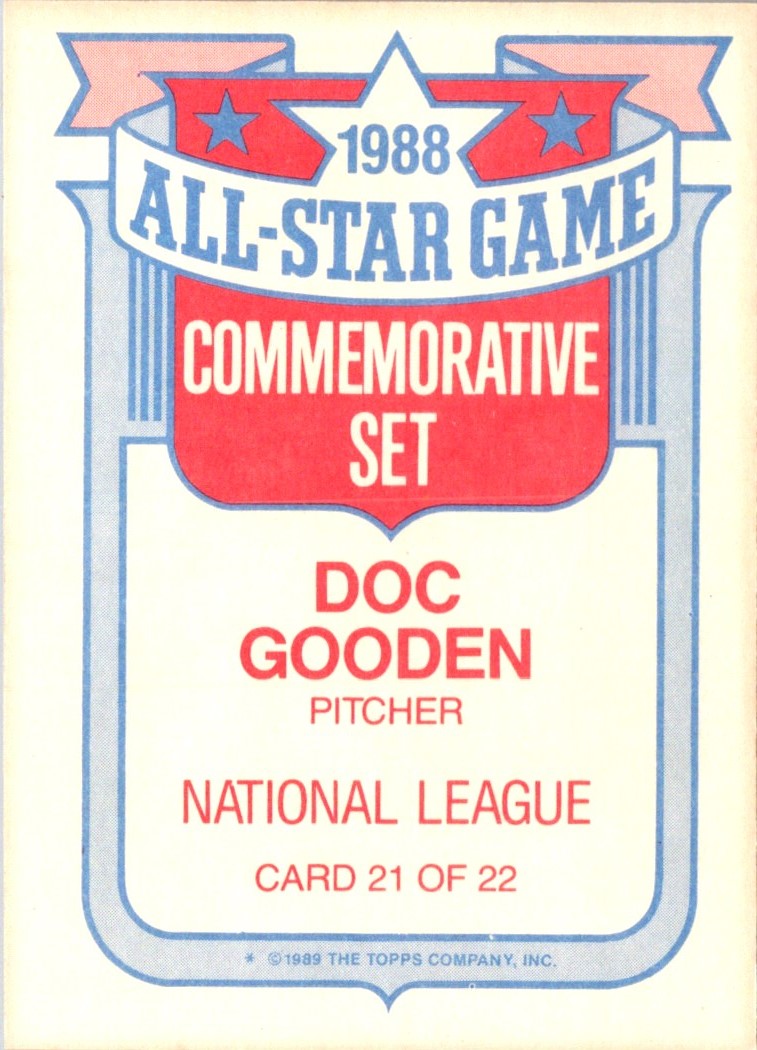 1989 Topps Glossy All-Stars Doc Gooden