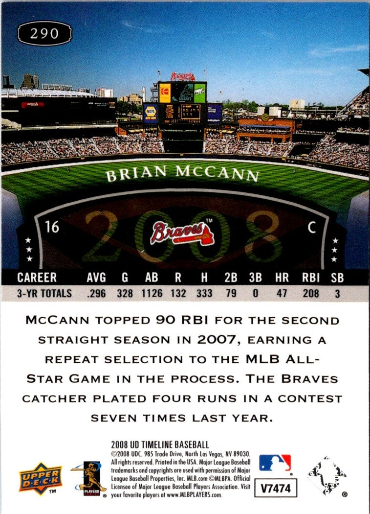 2008 Upper Deck Timeline Brian McCann