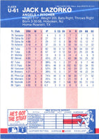 1987 Fleer Update Glossy Jack Lazorko #U-61
