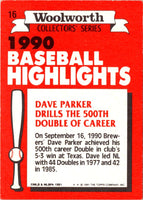 1991 Topps Woolworth Baseball Highlights Dave Parker #16