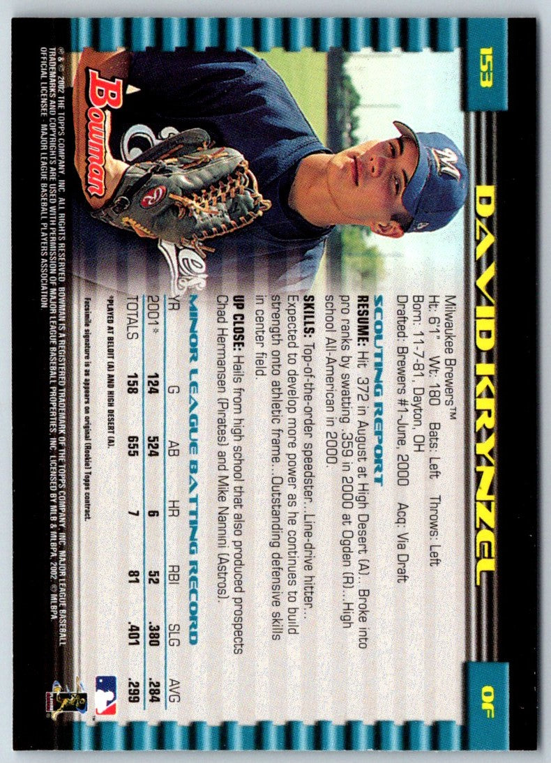 2002 Bowman Dave Krynzel