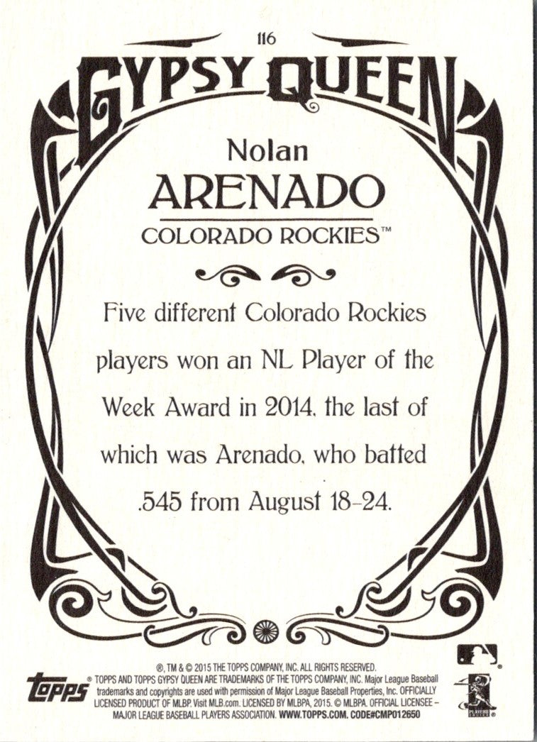 2015 Topps Gypsy Queen Nolan Arenado