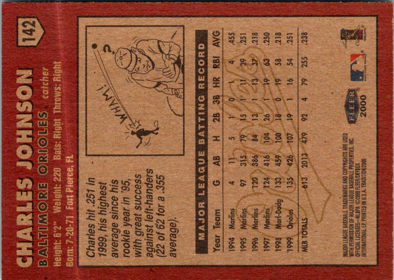 2000 Fleer Tradition Charles Johnson