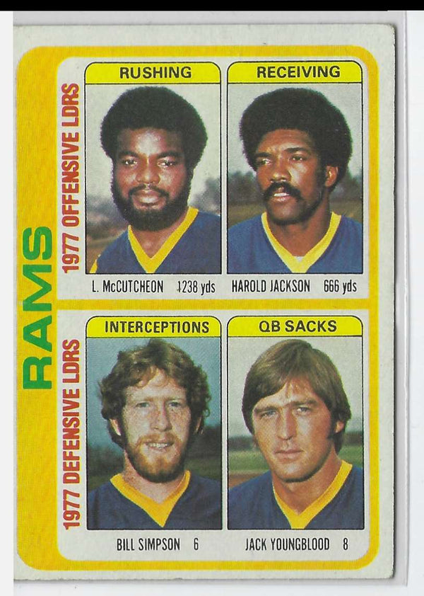 1978 Topps Lawrence McCutcheon/Harold Jackson/Bill Simpson/Jack Youngblood #513 VG