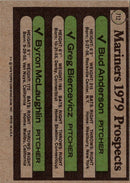 1979 Topps Mariners Prospects - Bud Anderson/Greg Biercevicz/Byron McLaughlin