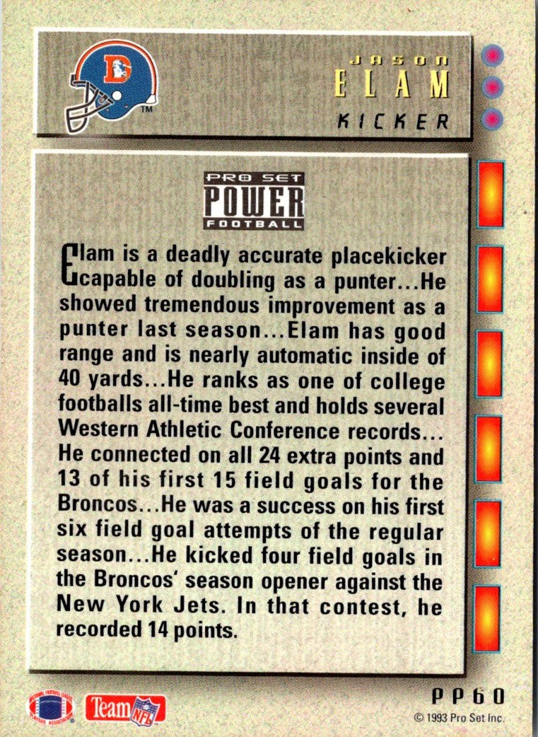1993 Pro Set Power Update Prospects Jason Elam