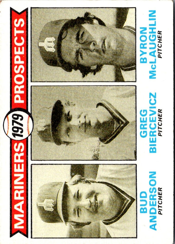 1979 Topps Mariners Prospects - Bud Anderson/Greg Biercevicz/Byron McLaughlin #712 Rookie