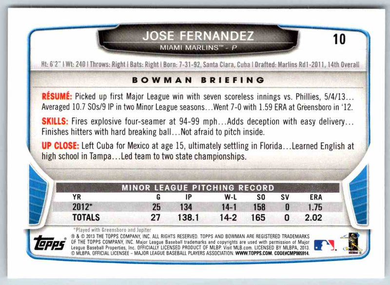 2013 Bowman Jose Fernandez