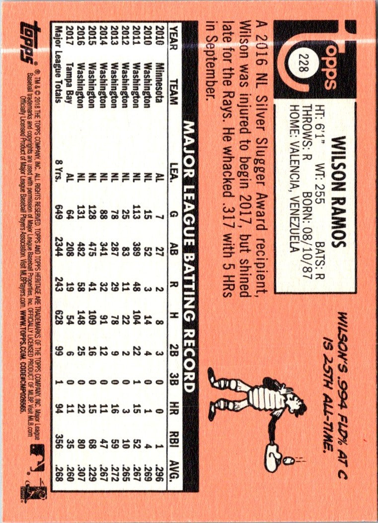 2018 Topps Heritage Wilson Ramos