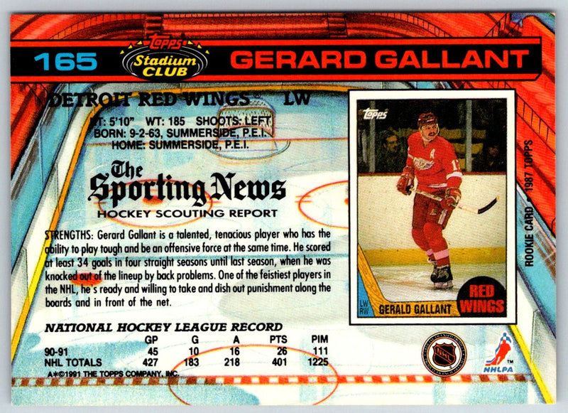 1991 Stadium Club Gerard Gallant