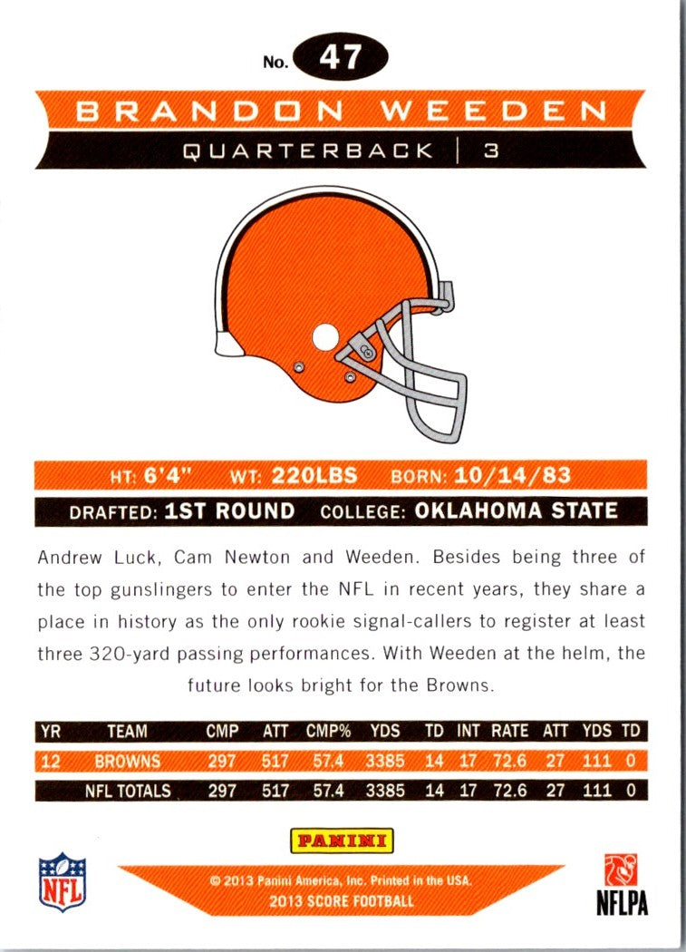 2013 Score Brandon Weeden