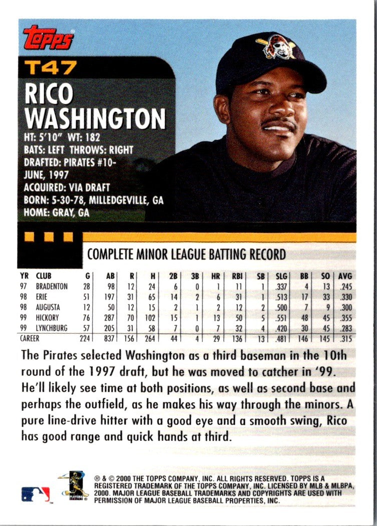 2000 Topps Traded & Rookies Rico Washington