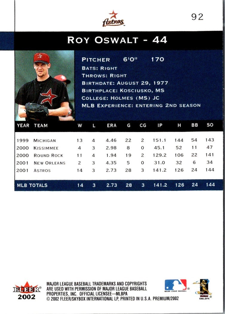 2002 Fleer Premium Roy Oswalt