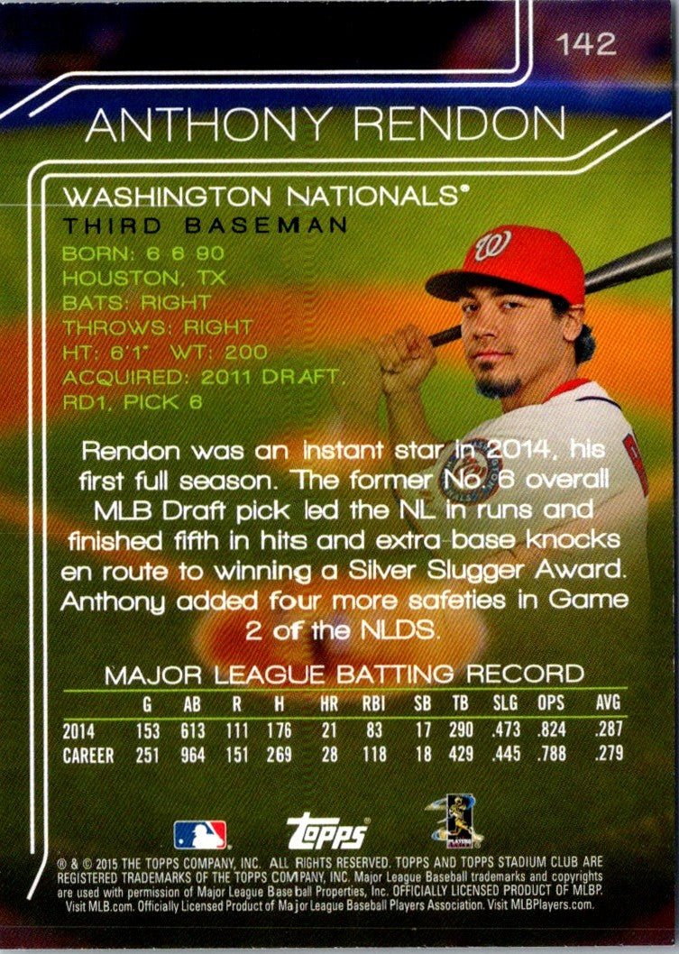 2015 Stadium Club Anthony Rendon