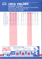 1987 Fleer Update Glossy Cecil Fielder #U-31