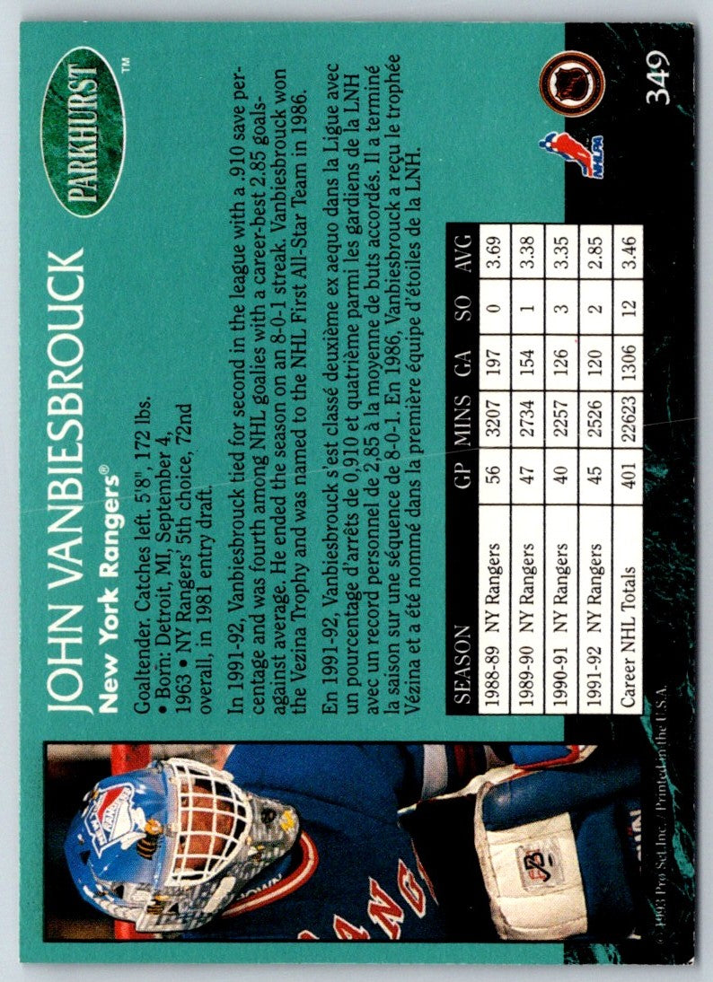 1992 Parkhurst John Vanbiesbrouck