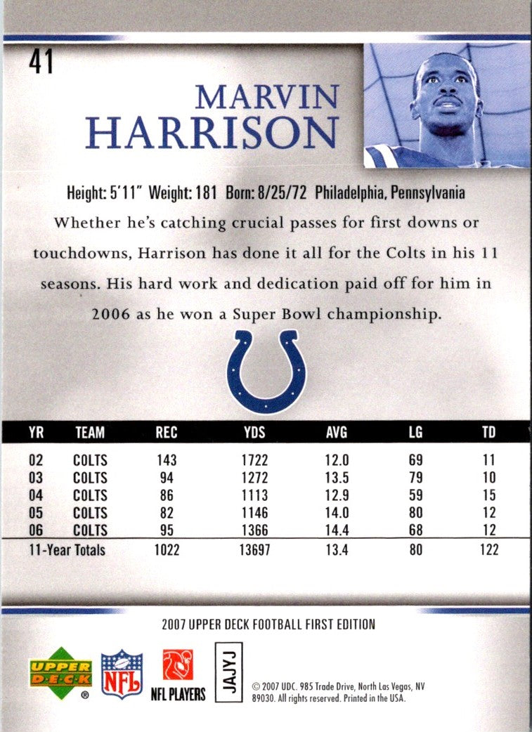 2007 Upper Deck First Edition Marvin Harrison