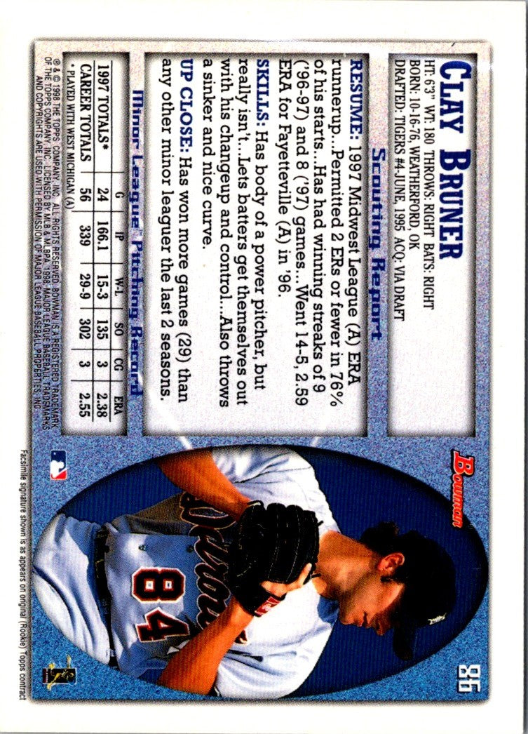 1998 Bowman International Clayton Bruner