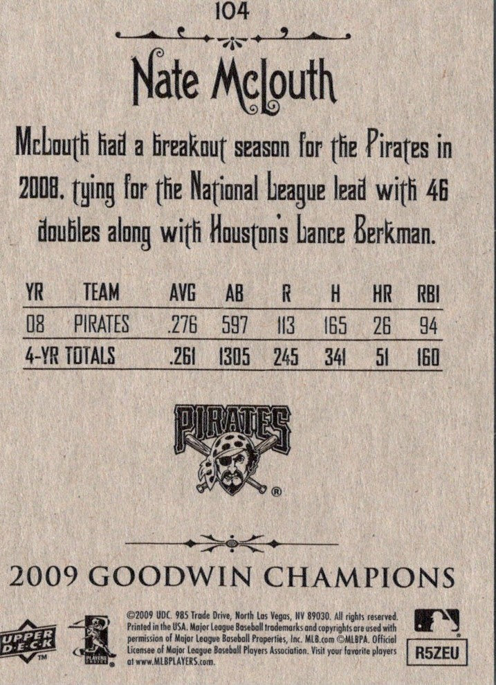 2009 Upper Deck Goodwin Champions Nate McLouth