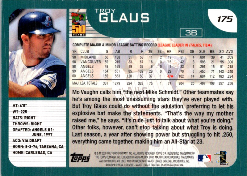 2001 Topps Troy Glaus